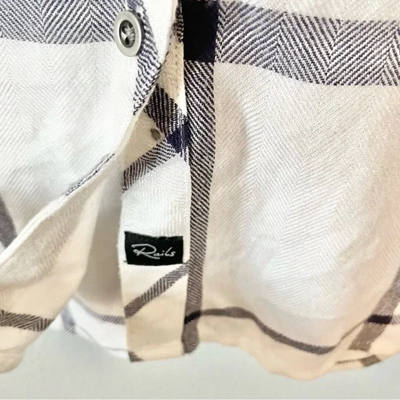 Rails + Free People Blue and White Plaid Button Down - Picture 4 of 7